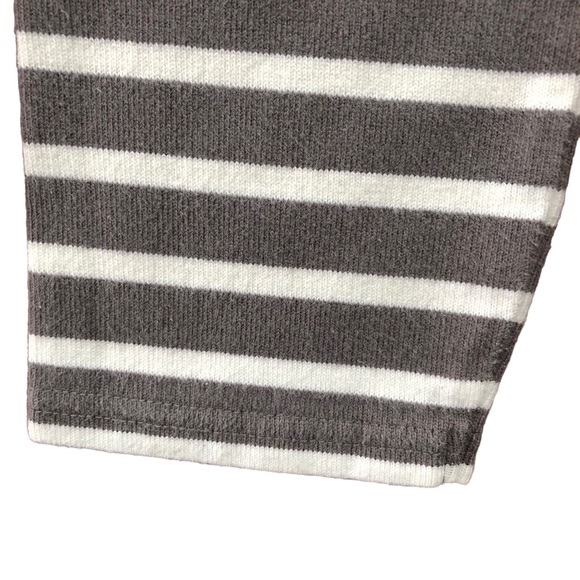 Muji Long Sleeve Breton Top Heavy Cotton Dark Grey Stripe Medium - Picture 4 of 5
